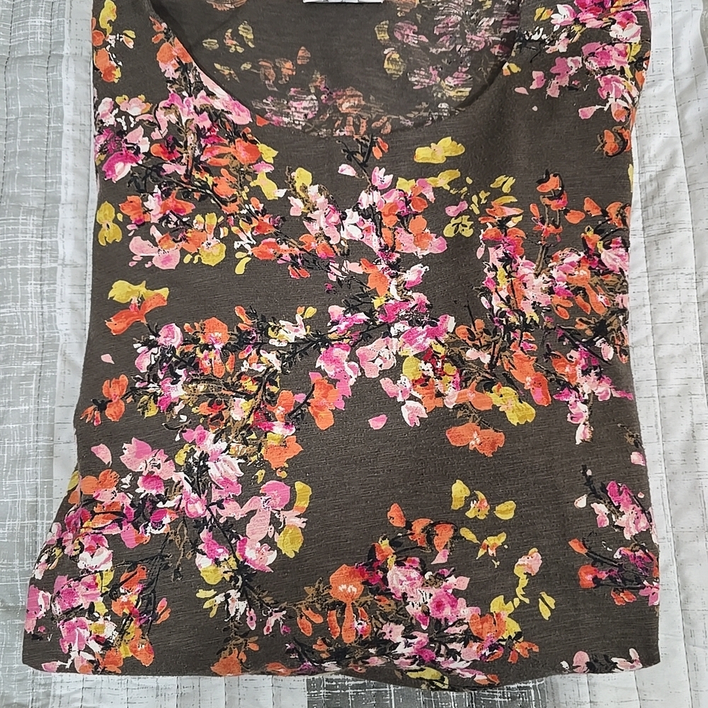 J.Jill Floral Long Sleeve Layered Shirt Sz M - Picture 8 of 8